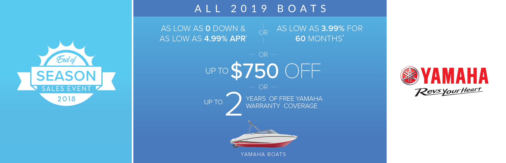 Yamaha: End of Season Sales Event - All 2019 Boats